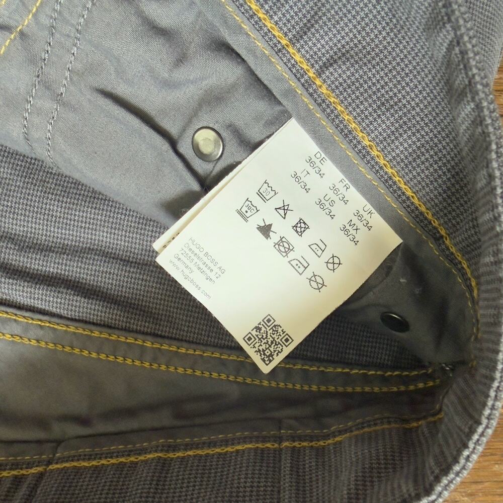 Hugo Boss Maine-10 Regular Fit Grey Micro-Pattern Stretch Pants Mens 36x34 - Picture 5 of 14